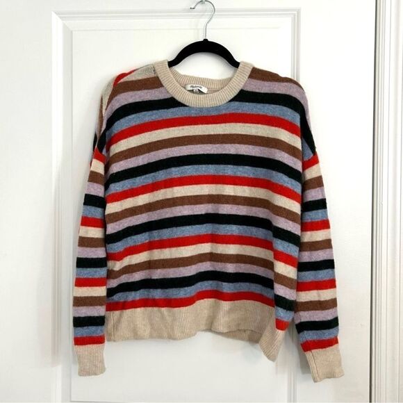 Madewell Stripe Wool Alpaca Crewneck Sweatshirt Small - Picture 2 of 12